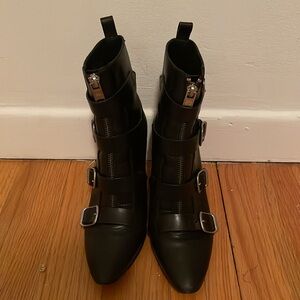 Marc Jacobs Victorian Boot Size 35 Black Leather Ankle Bootie Buckle